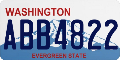 WA license plate ABB4822