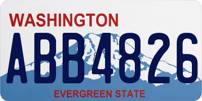 WA license plate ABB4826