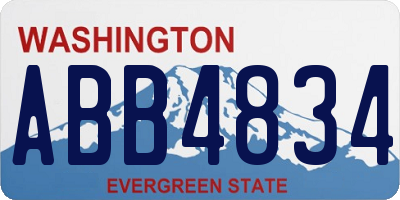WA license plate ABB4834