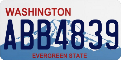 WA license plate ABB4839