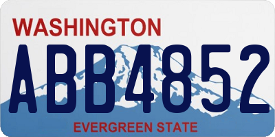 WA license plate ABB4852