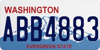 WA license plate ABB4883