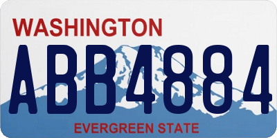 WA license plate ABB4884