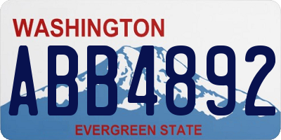 WA license plate ABB4892