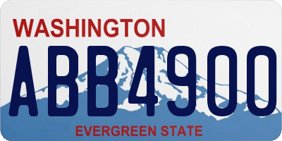 WA license plate ABB4900