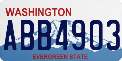 WA license plate ABB4903