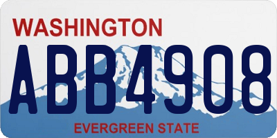 WA license plate ABB4908
