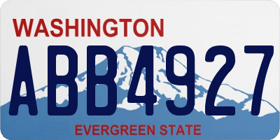 WA license plate ABB4927