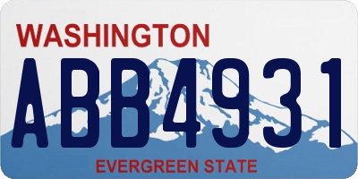 WA license plate ABB4931
