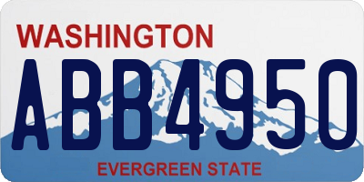WA license plate ABB4950