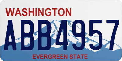 WA license plate ABB4957