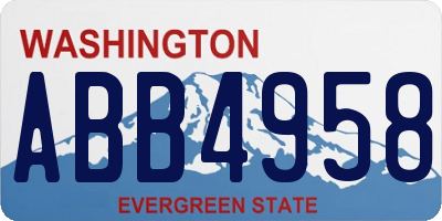WA license plate ABB4958