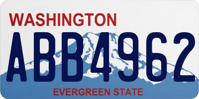 WA license plate ABB4962