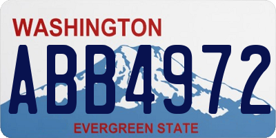 WA license plate ABB4972