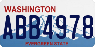 WA license plate ABB4978