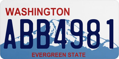 WA license plate ABB4981