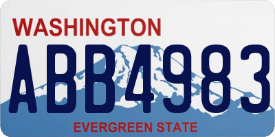 WA license plate ABB4983