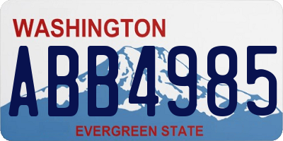 WA license plate ABB4985