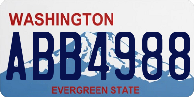 WA license plate ABB4988