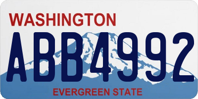 WA license plate ABB4992
