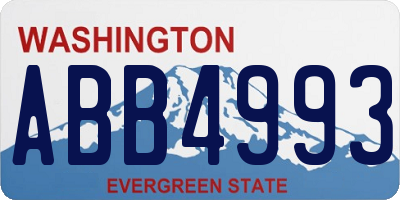 WA license plate ABB4993
