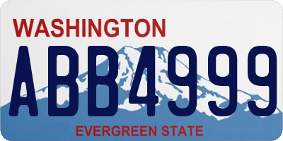 WA license plate ABB4999