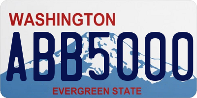 WA license plate ABB5000