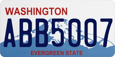 WA license plate ABB5007