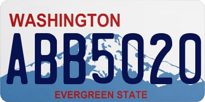 WA license plate ABB5020