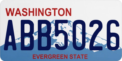 WA license plate ABB5026
