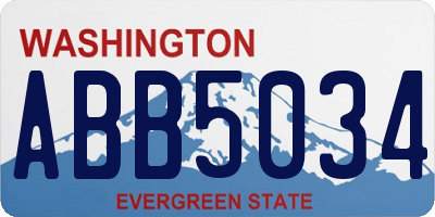 WA license plate ABB5034