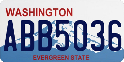 WA license plate ABB5036