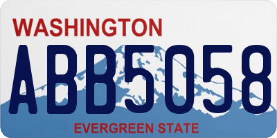 WA license plate ABB5058