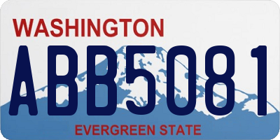 WA license plate ABB5081