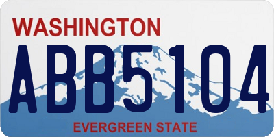 WA license plate ABB5104