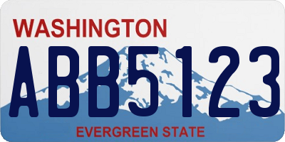 WA license plate ABB5123