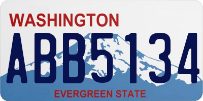 WA license plate ABB5134