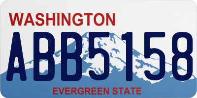 WA license plate ABB5158