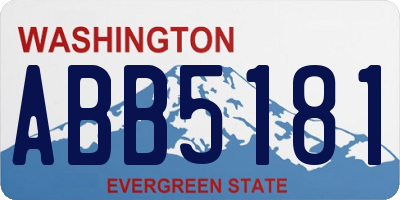 WA license plate ABB5181