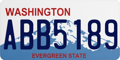 WA license plate ABB5189