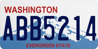 WA license plate ABB5214