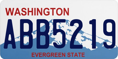 WA license plate ABB5219