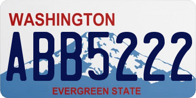 WA license plate ABB5222