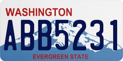 WA license plate ABB5231
