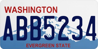 WA license plate ABB5234