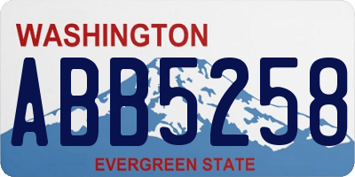 WA license plate ABB5258