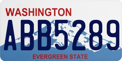 WA license plate ABB5289