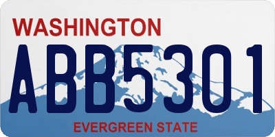 WA license plate ABB5301