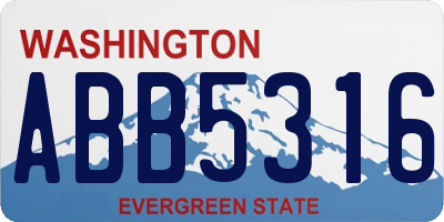 WA license plate ABB5316