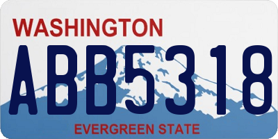 WA license plate ABB5318